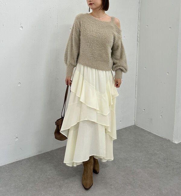 archives「ラメフェザーワンショルニットプルオーバー」|ニット・セーター|