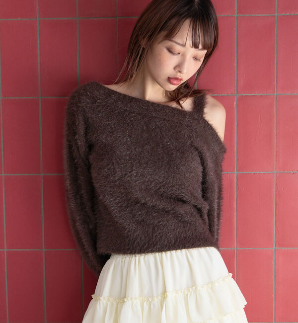 archives「ラメフェザーワンショルニットプルオーバー」|ニット・セーター|