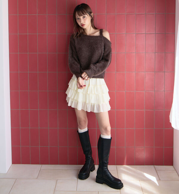 archives「ラメフェザーワンショルニットプルオーバー」|ニット・セーター|