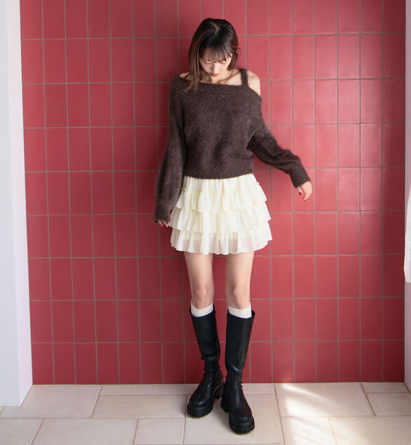 archives「ラメフェザーワンショルニットプルオーバー」|ニット・セーター|