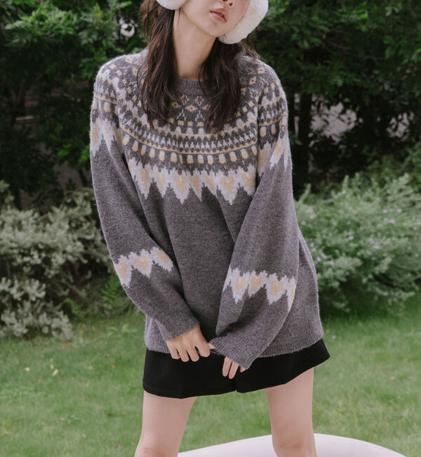 archives「ハートミックスノルディックニットプルオーバー」|ニット・セーター|