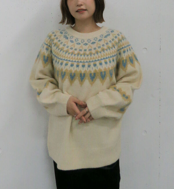 archives「ハートミックスノルディックニットプルオーバー」|ニット・セーター|IVORY