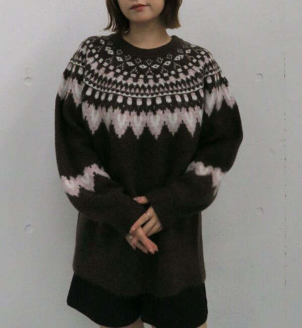 archives「ハートミックスノルディックニットプルオーバー」|ニット・セーター|BROWN