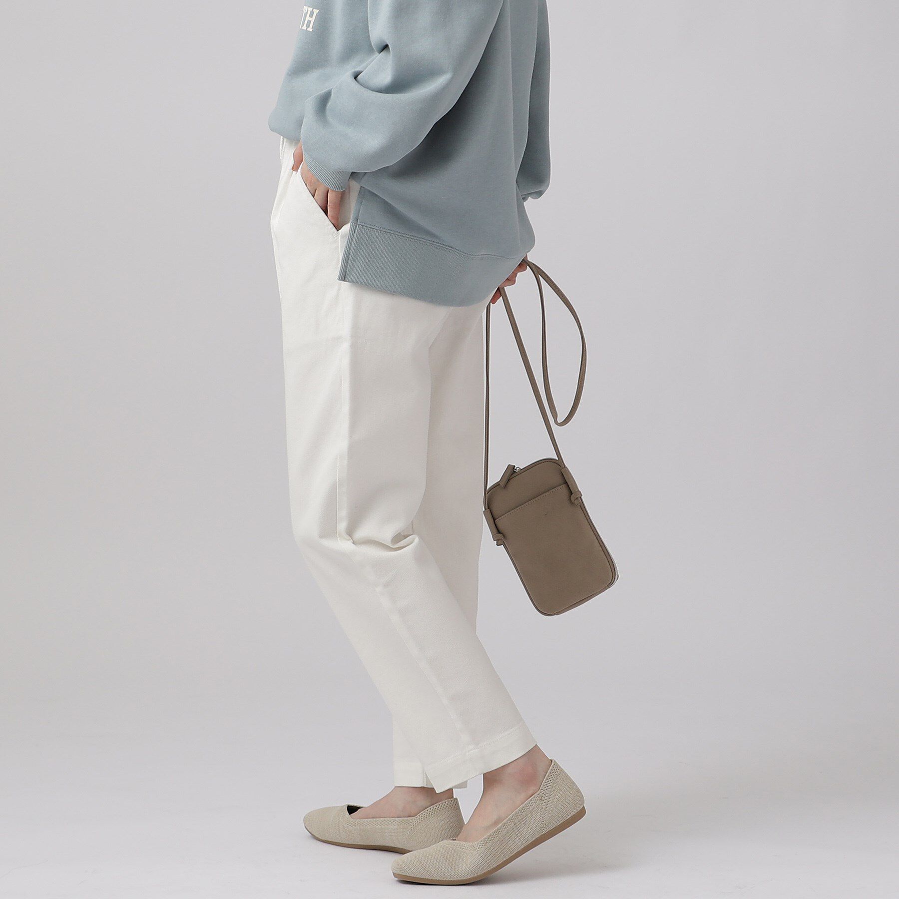 SHOO･LA･RUE「【SS-3L/洗える/美脚シルエット】ボトム選びが難しい方の救世主 デニムイージーテーパードパンツ」|デニム|