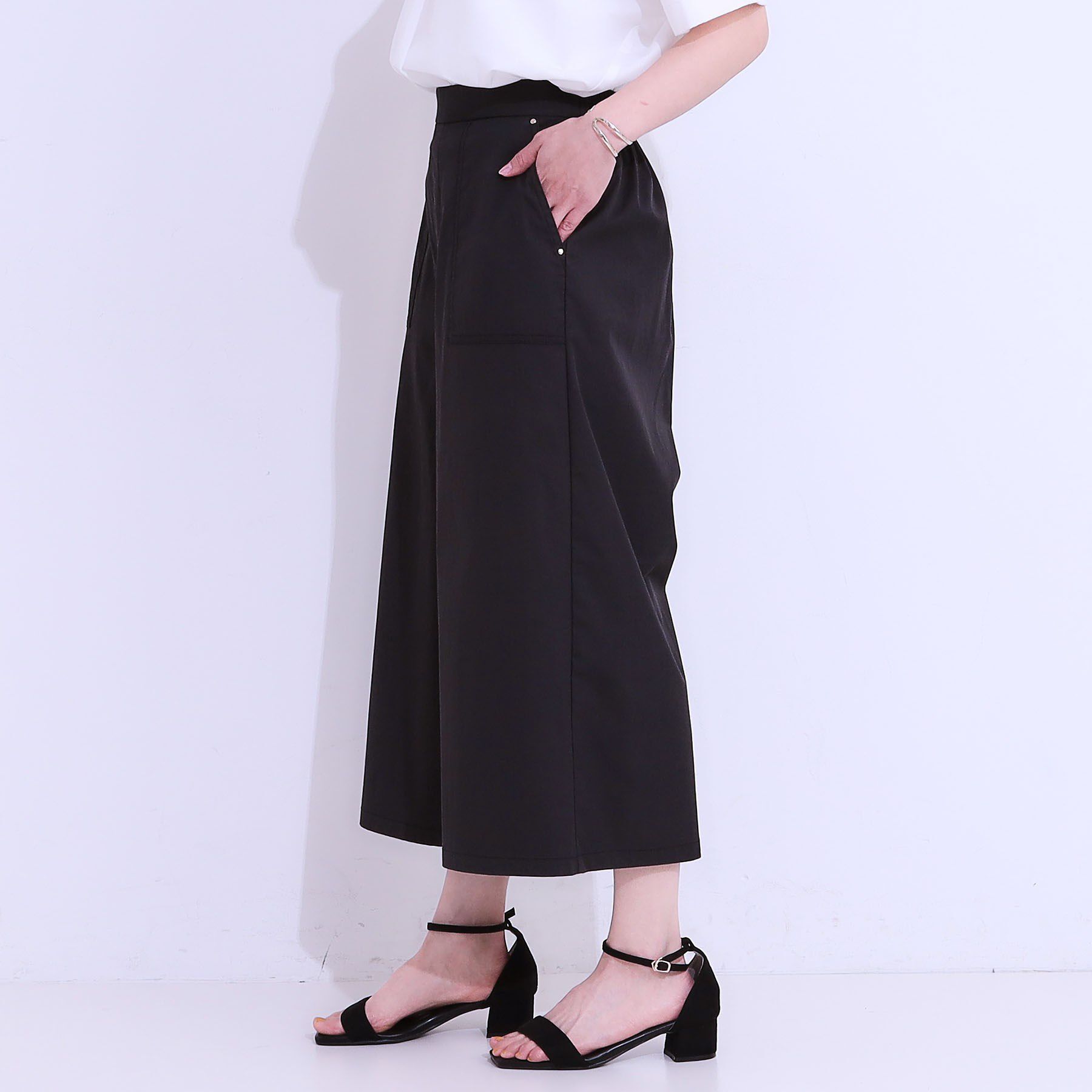 SHOO･LA･RUE「【ひんやり/UV】きれいめにもカジュアルにも ベイカーガウチョパンツ」|その他|