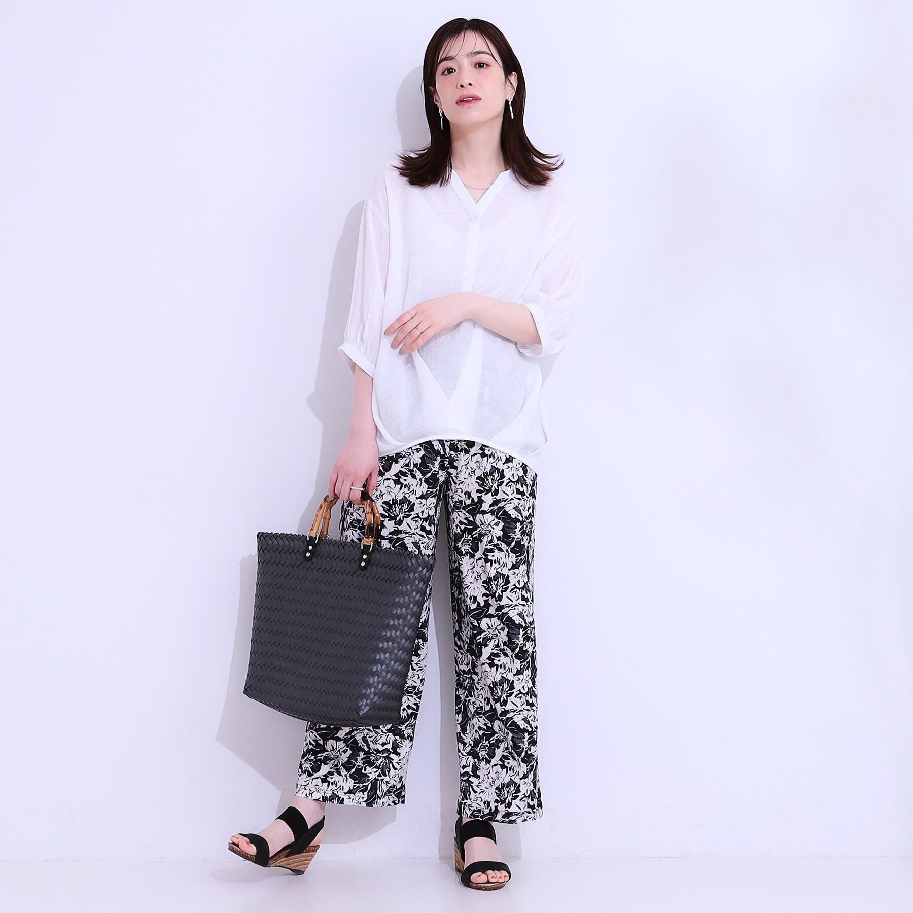 SHOO･LA･RUE「【S-LL/ひんやり/選べる2柄】大人のリラックスコーデに プリント柄パンツ」|その他|