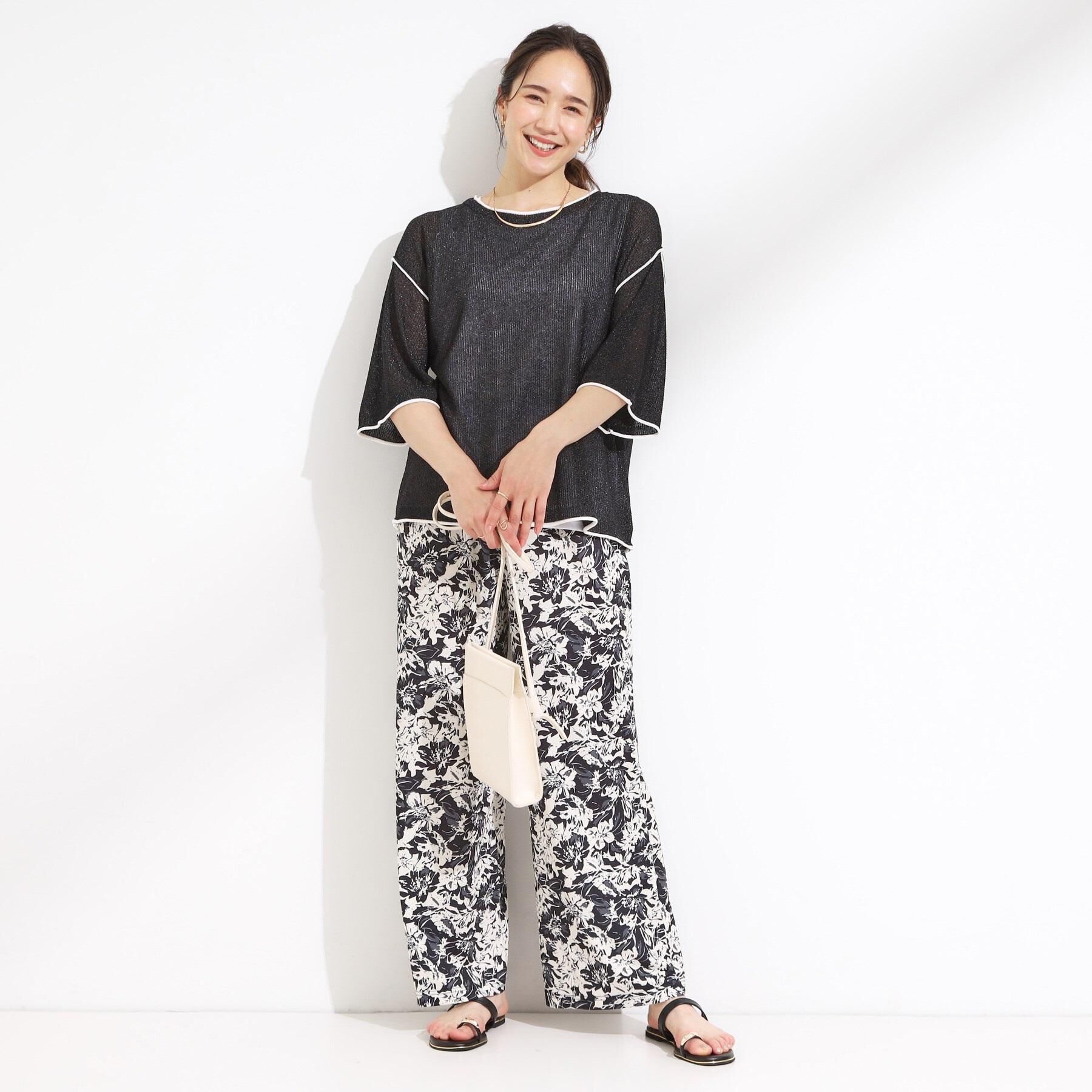 SHOO･LA･RUE「【S-LL/ひんやり/選べる2柄】大人のリラックスコーデに プリント柄パンツ」|その他|