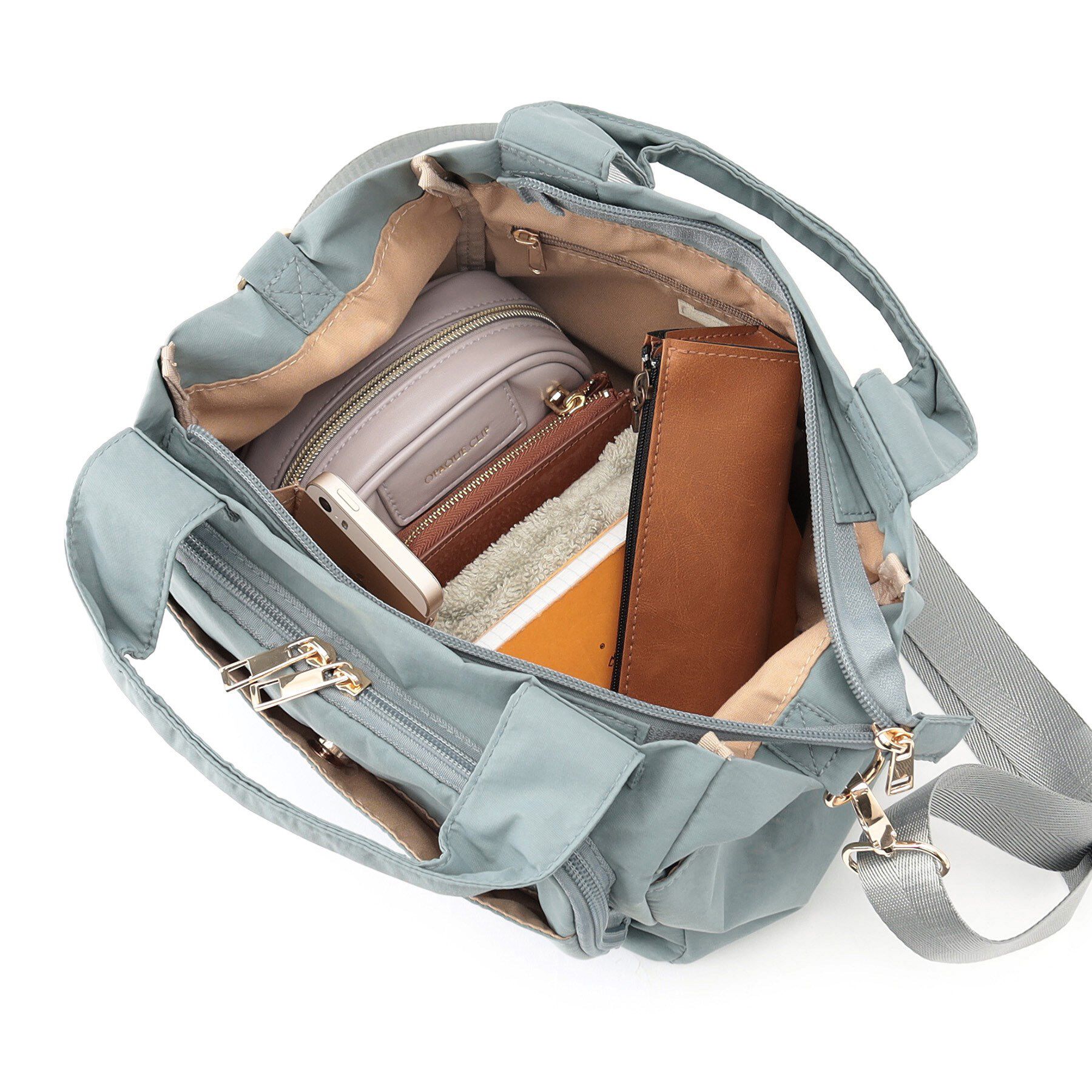 SHOO･LA･RUE「【撥水／2WAY】フロントポケット10ポケットトートバッグ」|トートバッグ|