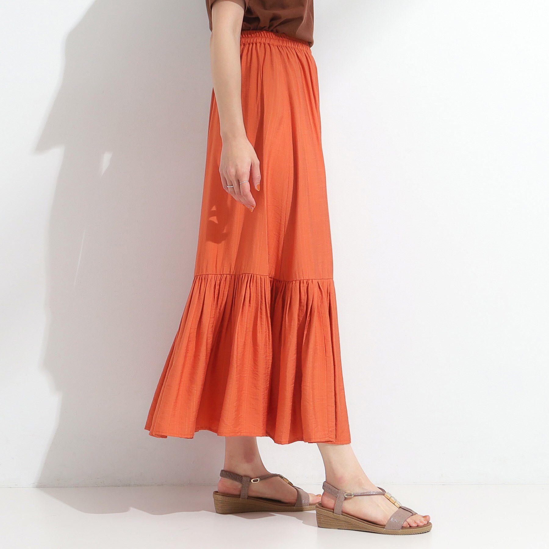 SHOO･LA･RUE「麻調ティアードスカート」|スカート|