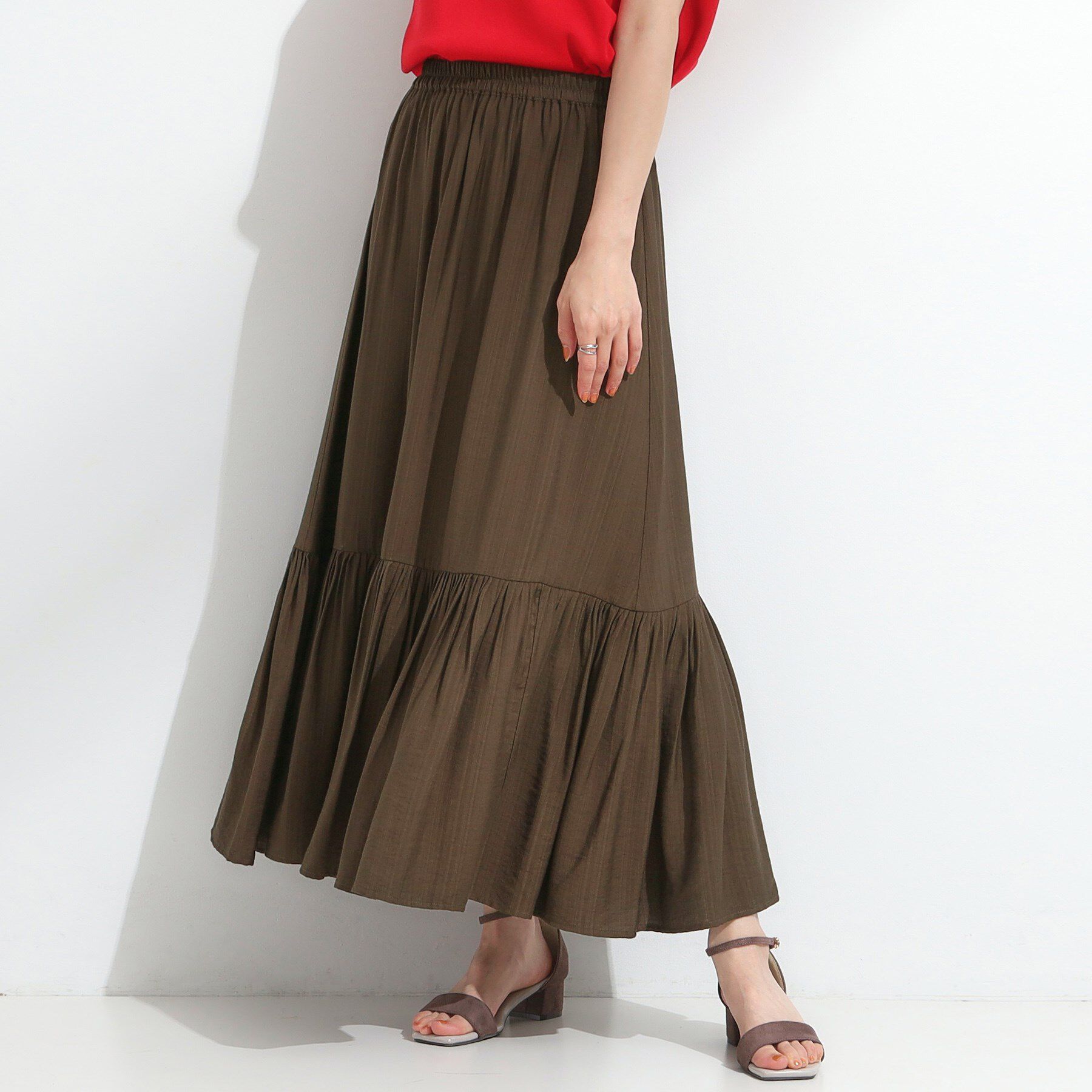 SHOO･LA･RUE「麻調ティアードスカート」|スカート|