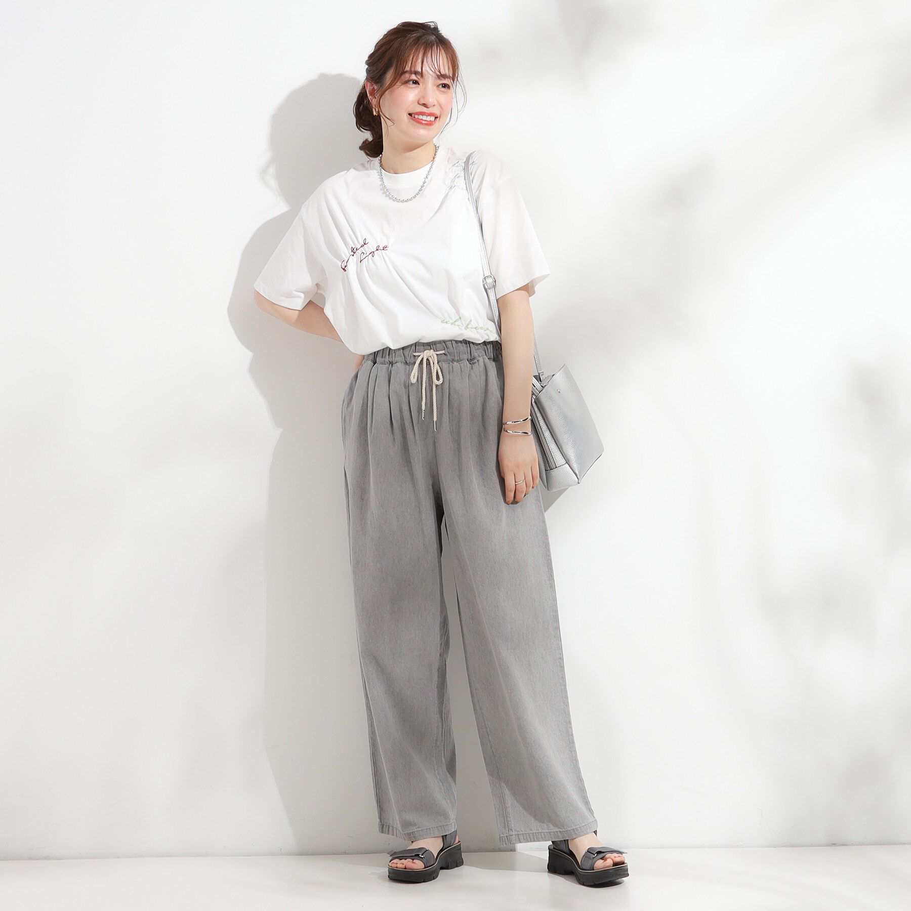 SHOO･LA･RUE「暑い夏も軽やかに デニムイージーワイドパンツ」|その他|