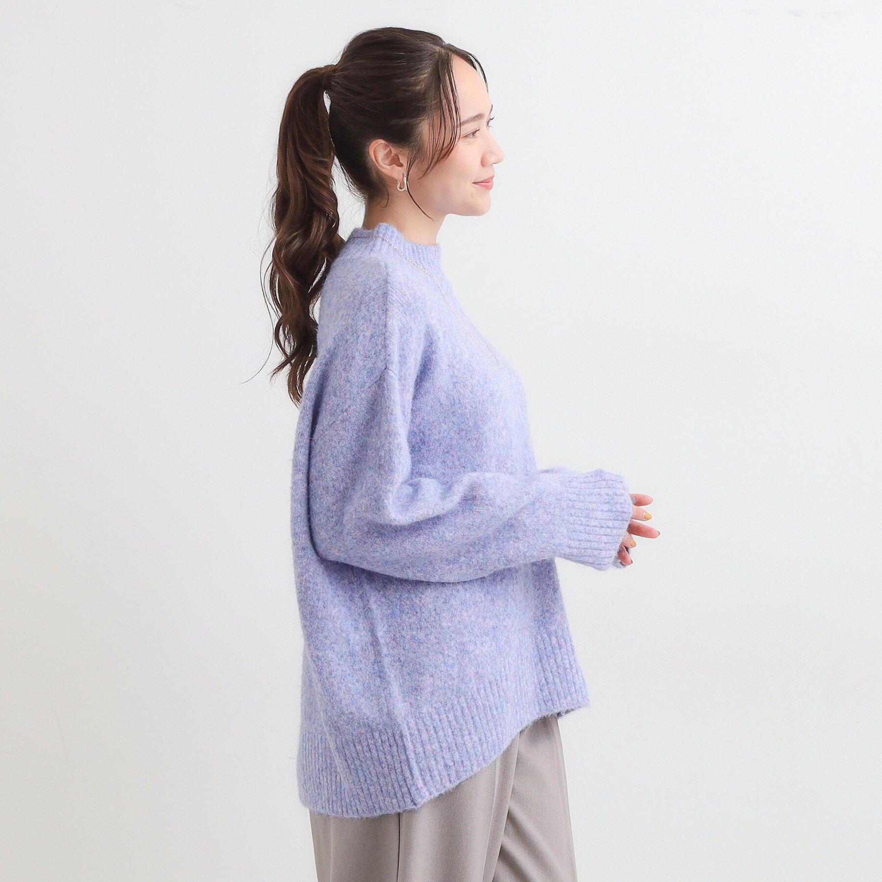 SHOO･LA･RUE「【洗濯機可/S-LL】インせず着られる ふわふわハイネックニット」|ニット・セーター|