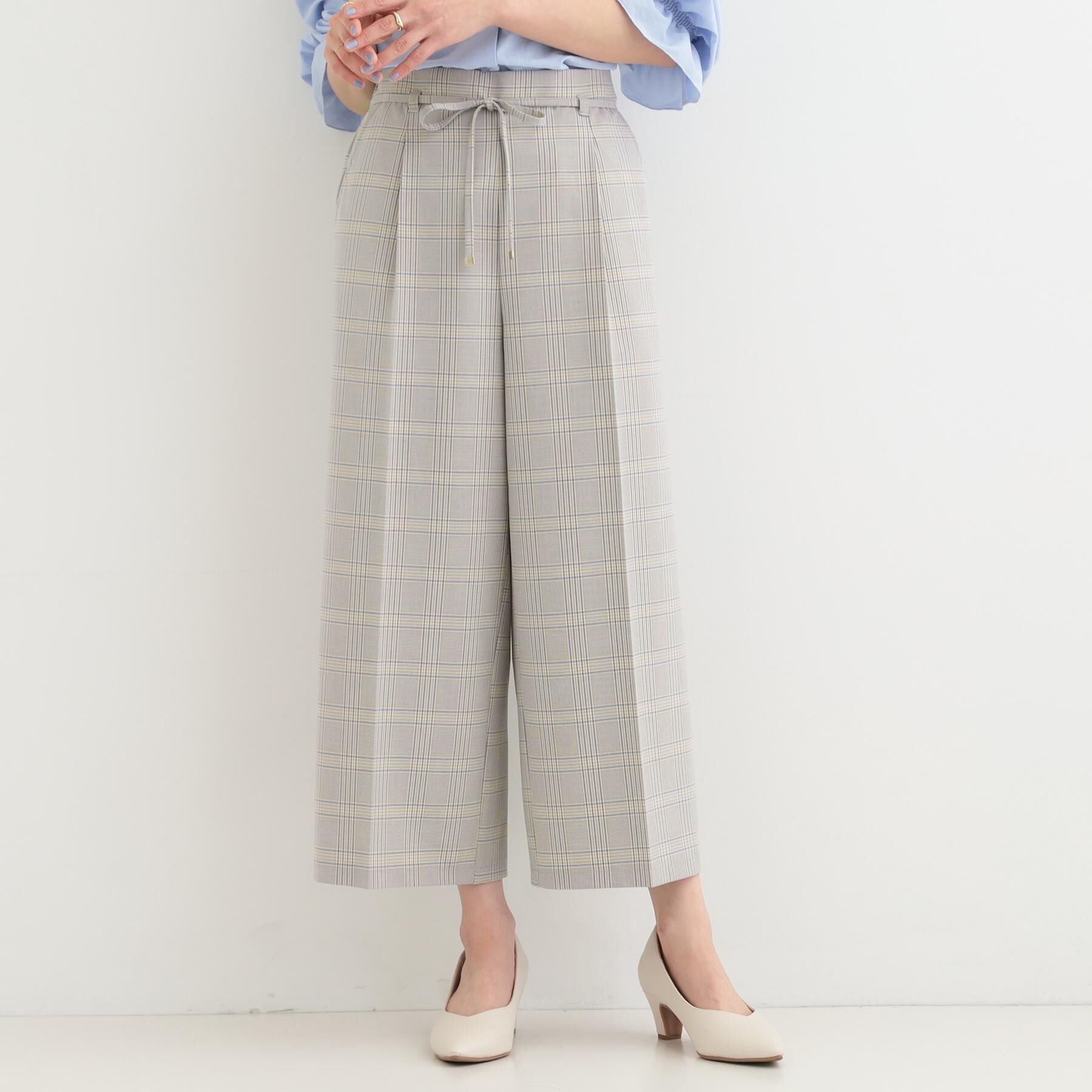 SHOO･LA･RUE「【着丈選べる/S-LL】センタープレスできちんと見え イージーワイドパンツ」|その他|