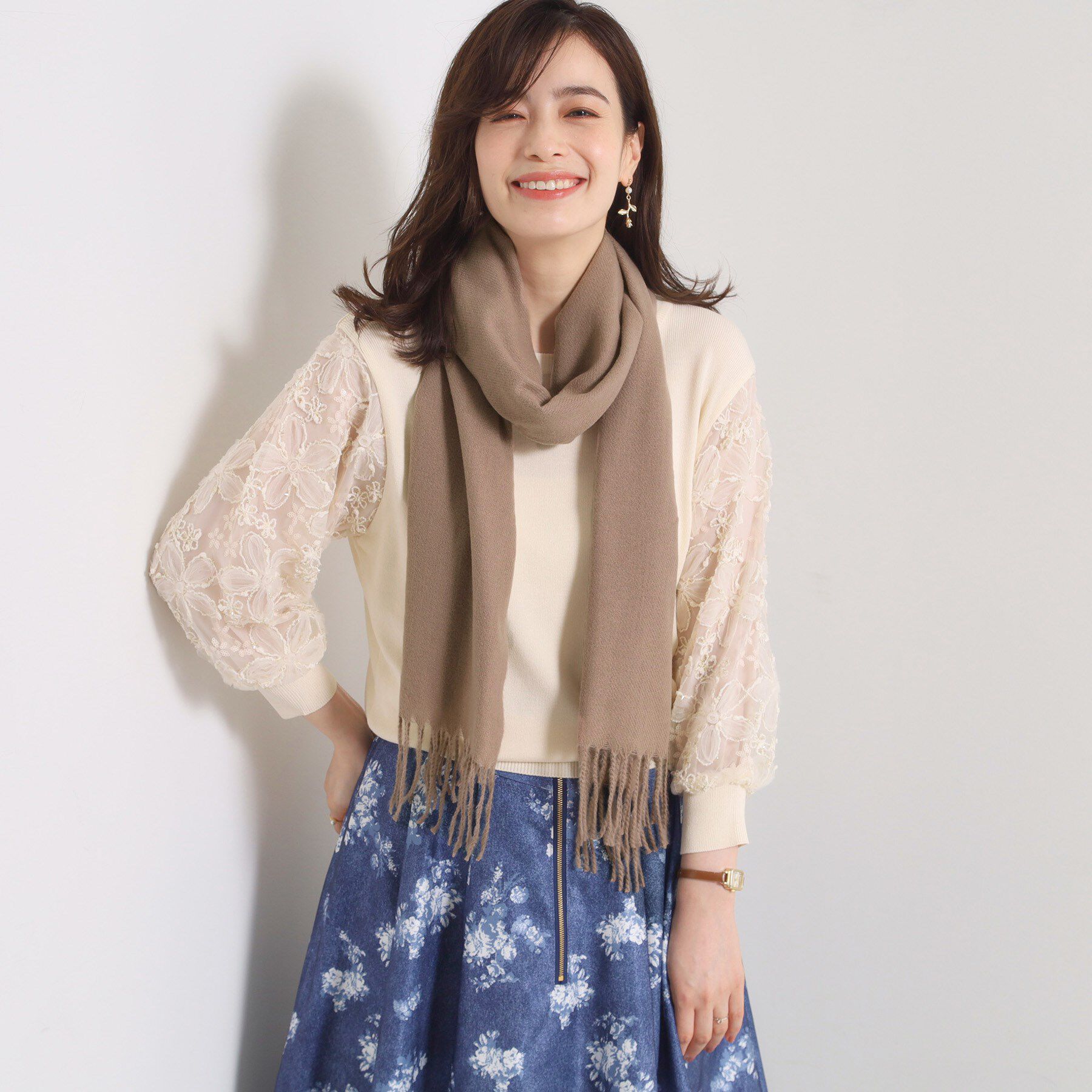 ITS&rsquo;DEMO「【8色／洗濯可】クリーミータッチ40幅無地ストール」|ストール|