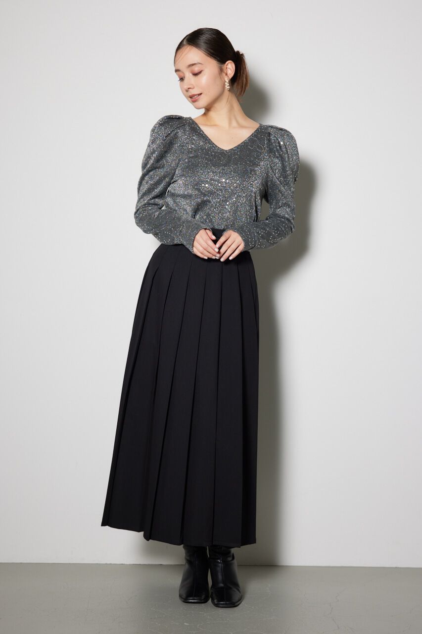 rienda「プリーツスリットスコートショートパンツ」|その他|BLK