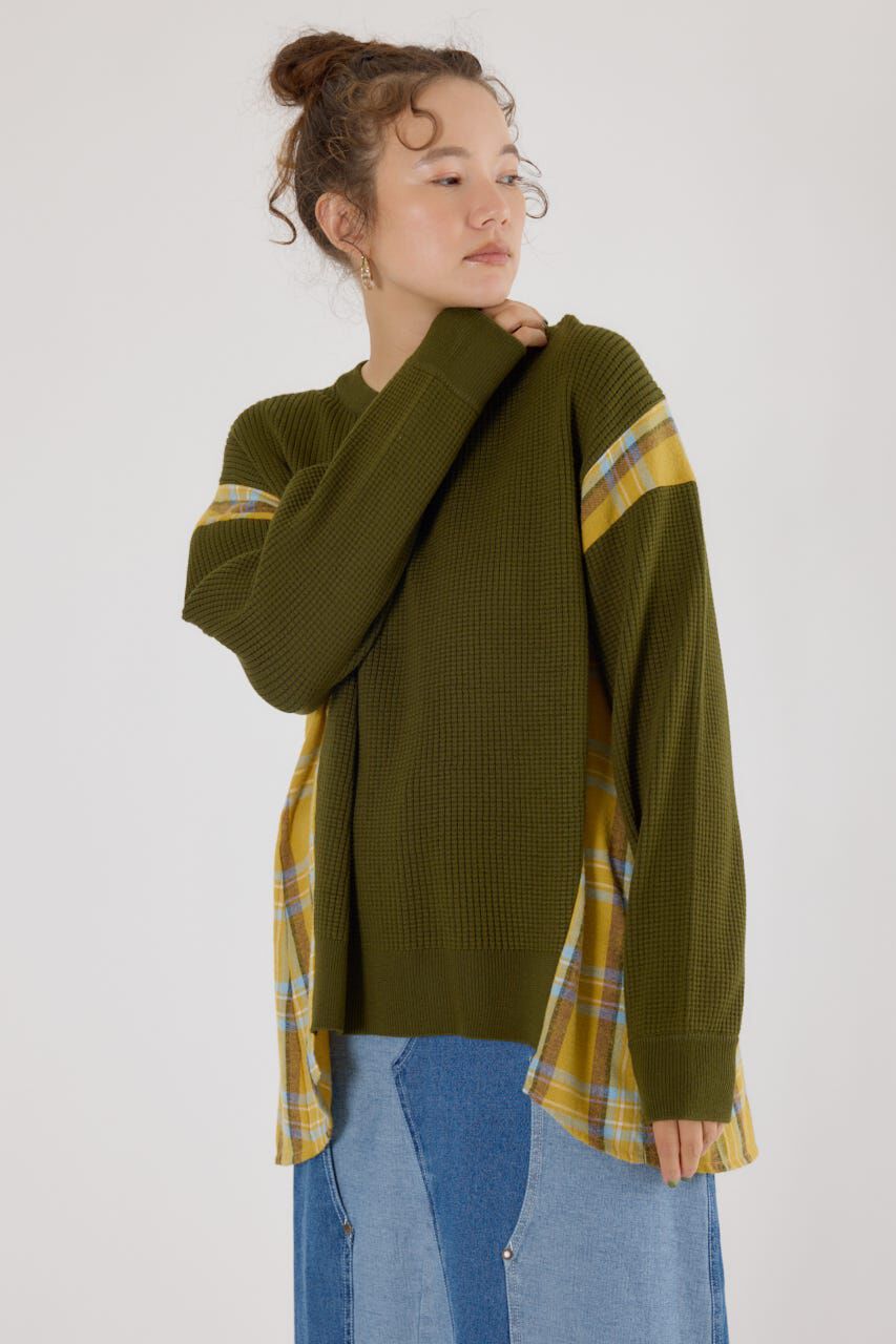 RODEO CROWNS「チェックドッキングトップス」|ニット・セーター|