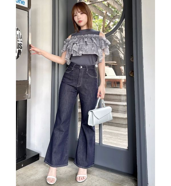 dazzlin「【骨格ウェーブ向け】フレアデニムパンツ」|デニム|