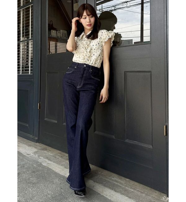 dazzlin「【骨格ウェーブ向け】フレアデニムパンツ」|デニム|