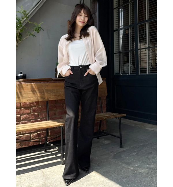 dazzlin「【骨格ウェーブ向け】フレアデニムパンツ」|デニム|