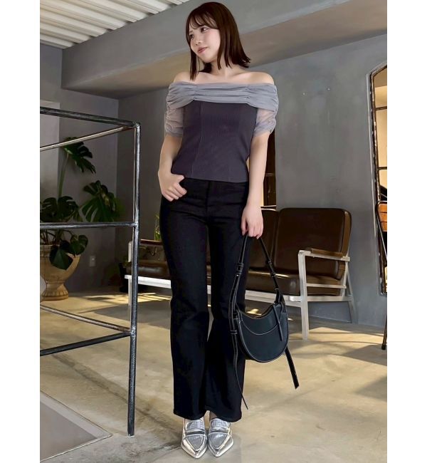 dazzlin「【骨格ウェーブ向け】フレアデニムパンツ」|デニム|