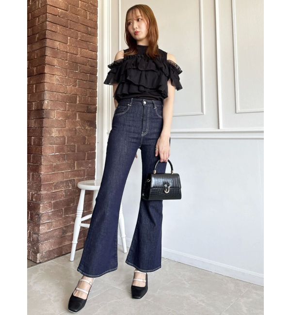 dazzlin「【骨格ウェーブ向け】フレアデニムパンツ」|デニム|