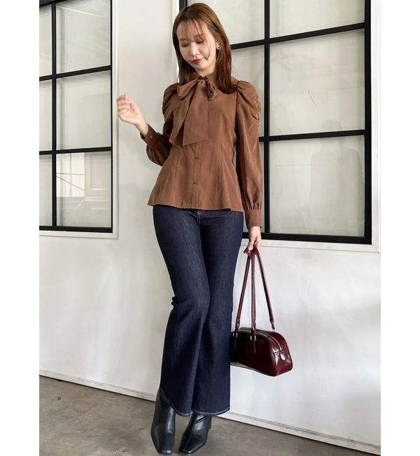 dazzlin「【骨格ウェーブ向け】フレアデニムパンツ」|デニム|