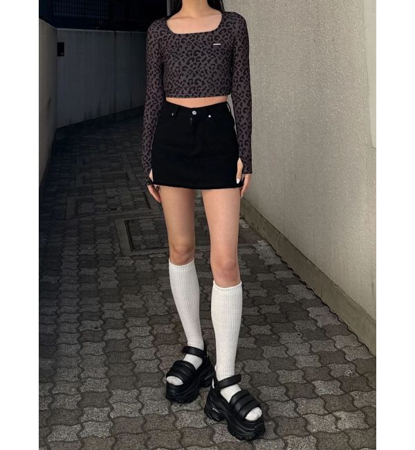 EMODA「シアーベロアプレートクロップトップ」|Tシャツ・カットソー|