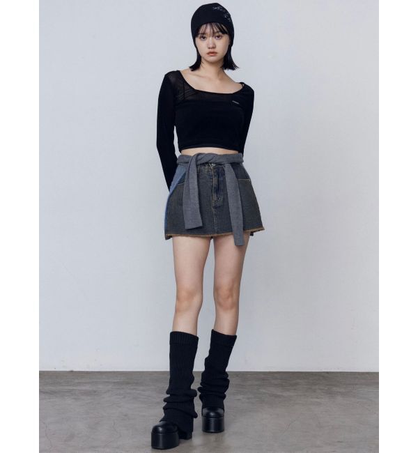 EMODA「シアーベロアプレートクロップトップ」|Tシャツ・カットソー|