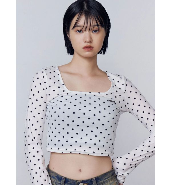 EMODA「シアーベロアプレートクロップトップ」|Tシャツ・カットソー|