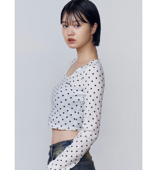 EMODA「シアーベロアプレートクロップトップ」|Tシャツ・カットソー|