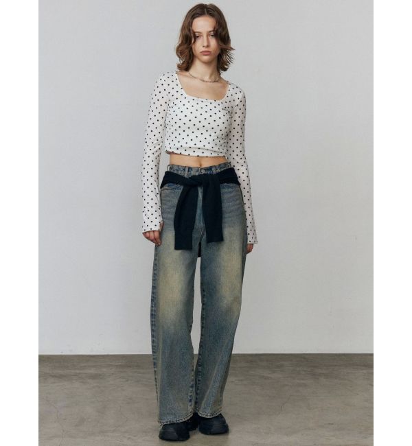 EMODA「シアーベロアプレートクロップトップ」|Tシャツ・カットソー|