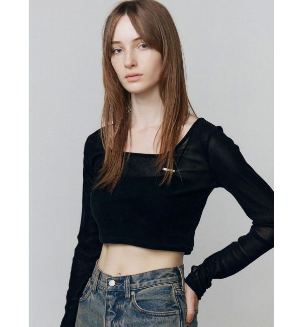 EMODA「シアーベロアプレートクロップトップ」|Tシャツ・カットソー|