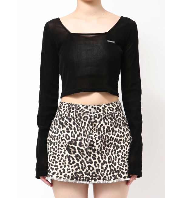 EMODA「シアーベロアプレートクロップトップ」|Tシャツ・カットソー|