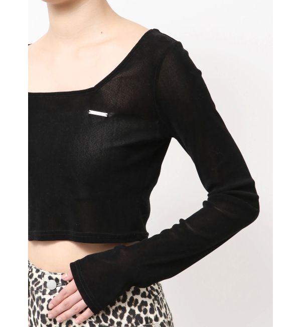 EMODA「シアーベロアプレートクロップトップ」|Tシャツ・カットソー|