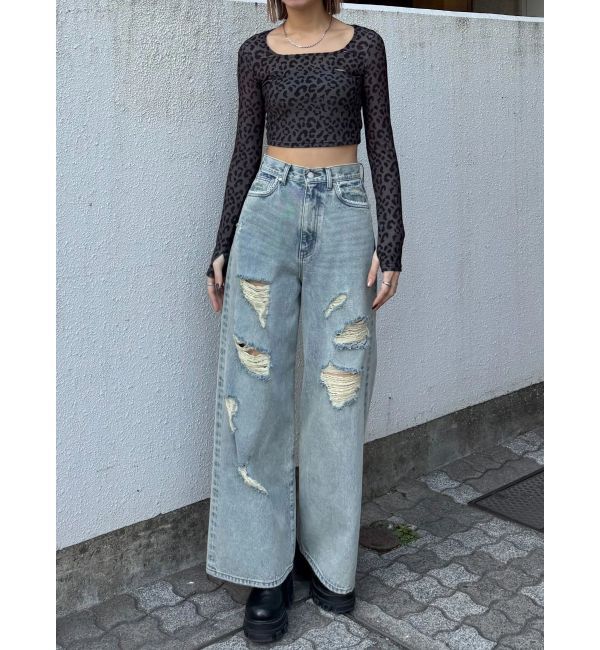 EMODA「シアーベロアプレートクロップトップ」|Tシャツ・カットソー|