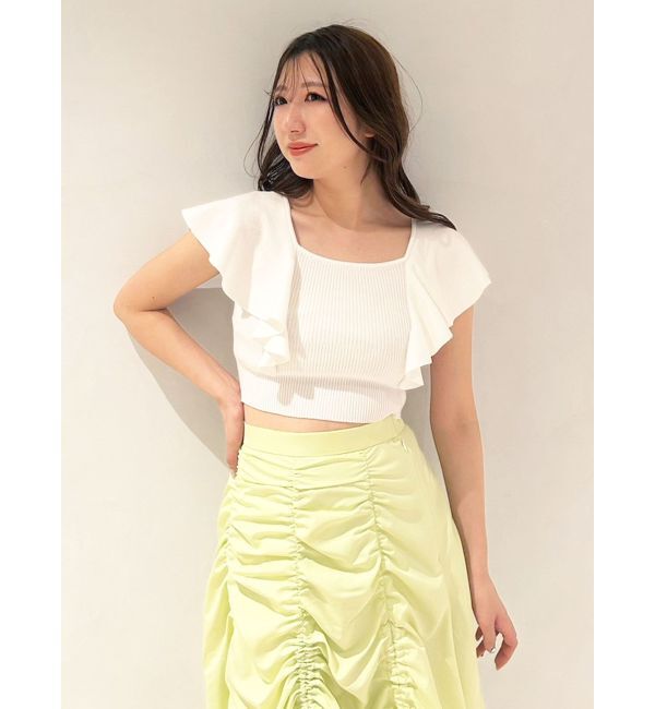 MERCURYDUO「2WAY総針ラッフルコンパクトニット」|ニット・セーター|