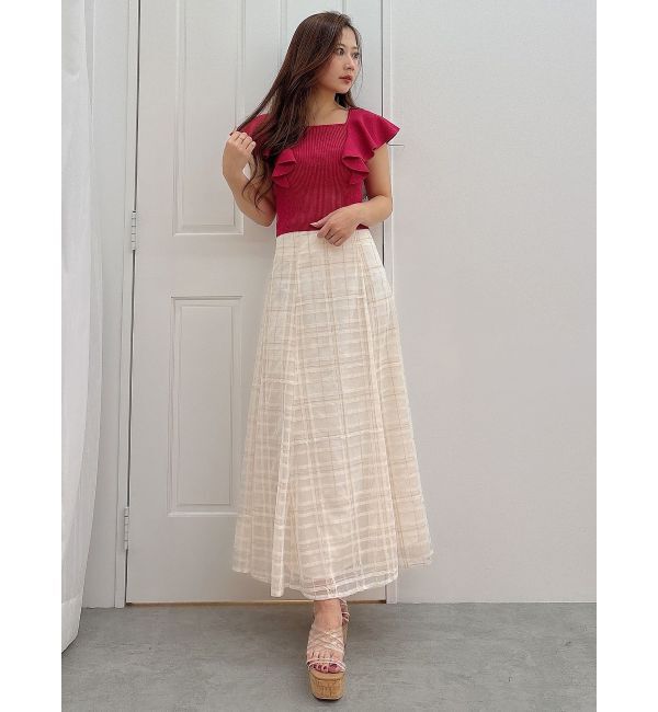 MERCURYDUO「2WAY総針ラッフルコンパクトニット」|ニット・セーター|