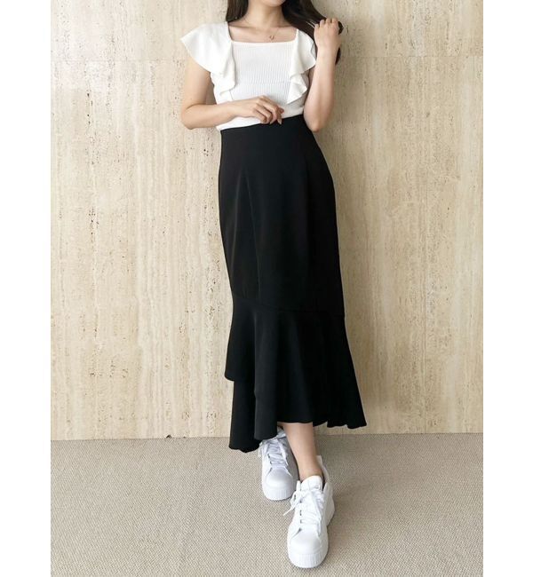 MERCURYDUO「2WAY総針ラッフルコンパクトニット」|ニット・セーター|