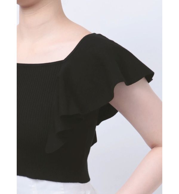 MERCURYDUO「2WAY総針ラッフルコンパクトニット」|ニット・セーター|