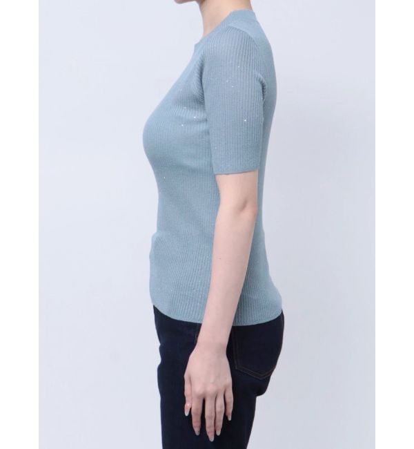 MURUA「スパンコールハーフスリーブニット」|ニット・セーター|