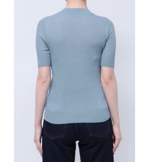 MURUA「スパンコールハーフスリーブニット」|ニット・セーター|