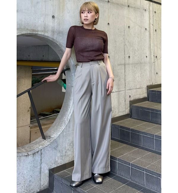 MURUA「スパンコールハーフスリーブニット」|ニット・セーター|