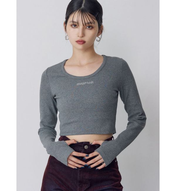 MURUA「HOTFIXロゴテレコトップス」|Tシャツ・カットソー|グレー