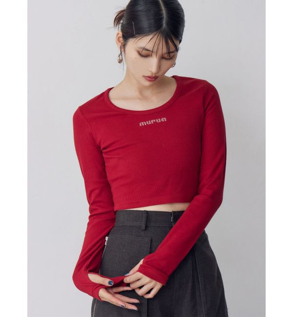 MURUA「HOTFIXロゴテレコトップス」|Tシャツ・カットソー|レッド