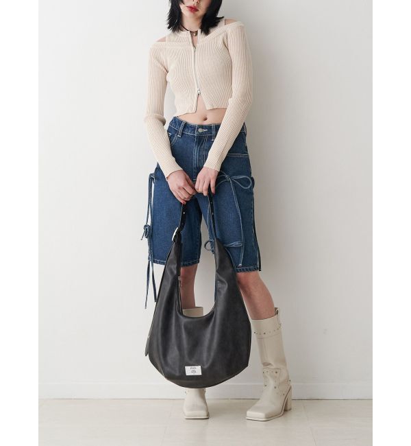 jouetie「カットアウトジップニット」|カーディガン|