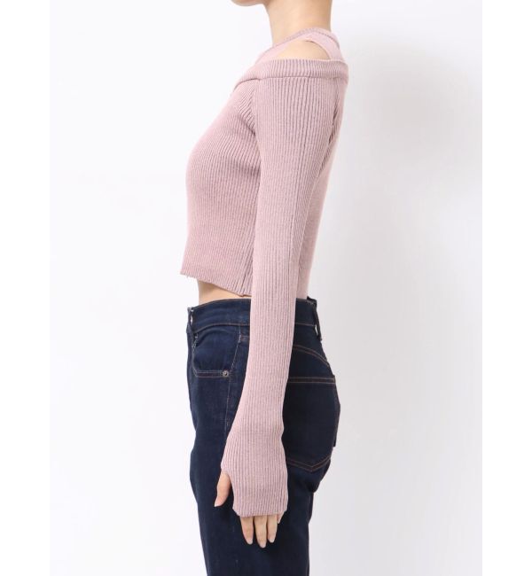 jouetie「カットアウトジップニット」|カーディガン|