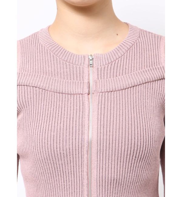 jouetie「カットアウトジップニット」|カーディガン|