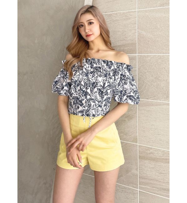 GYDA「2WAYギャザーオフショル コルセットブラウス」|シャツ・ブラウス|