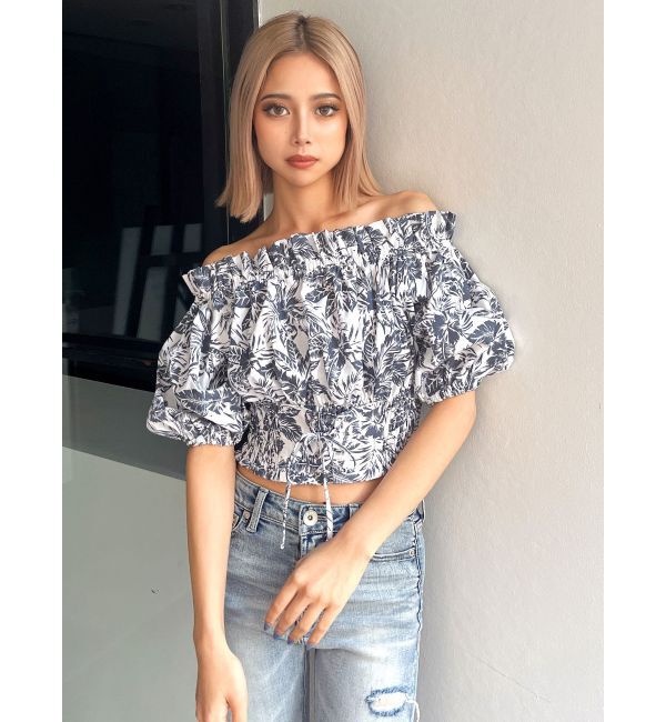 GYDA「2WAYギャザーオフショル コルセットブラウス」|シャツ・ブラウス|