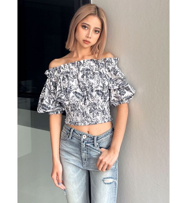 GYDA「2WAYギャザーオフショル コルセットブラウス」|シャツ・ブラウス|